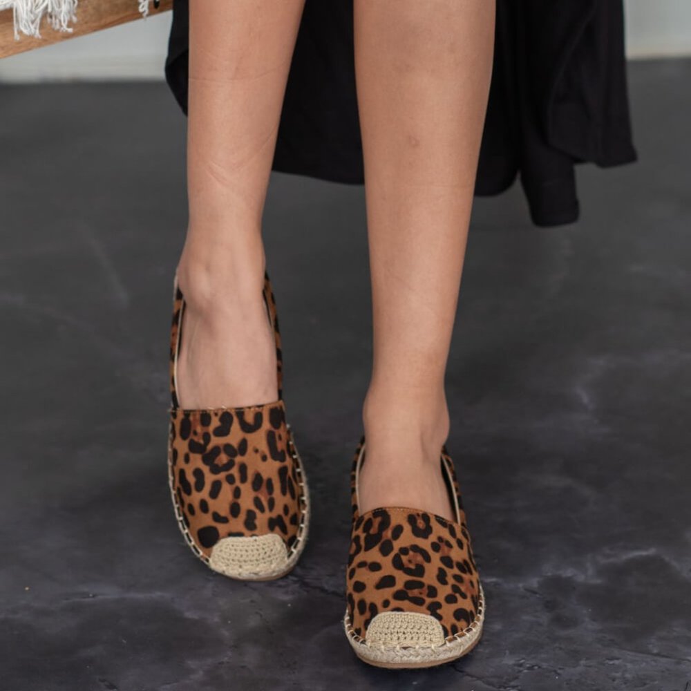 WeeBoo In Step Espadrille Slip-On Flats in Leopard